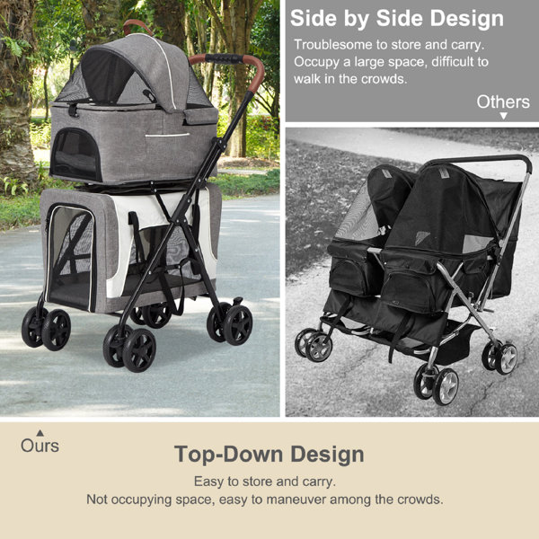 Kinbor Folding Jogger Stroller With Detachable Carrier Wayfair